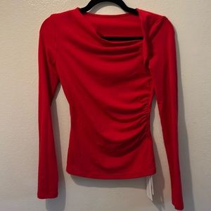 Commense Red Asymmetrical Long Sleeve